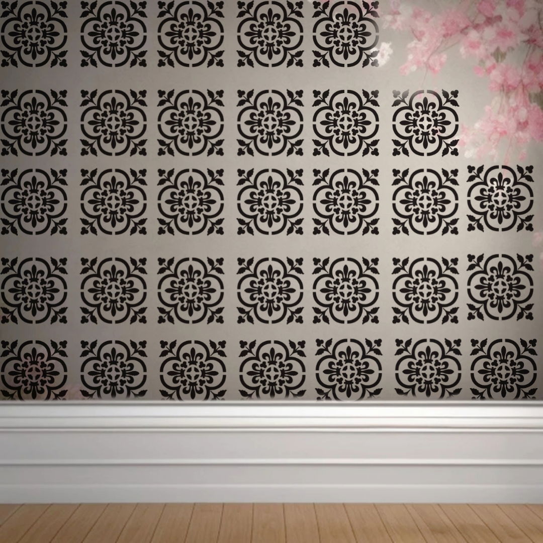 Poised Flora - Reusable Wall Art Stencil for DIY Crafts and Décor