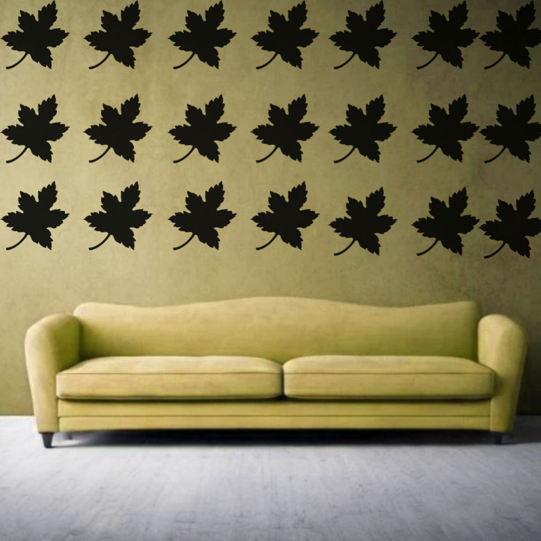 Silhouette of Autumn Elegance - Reusable Wall Art Stencil for DIY Crafts and Décor Image