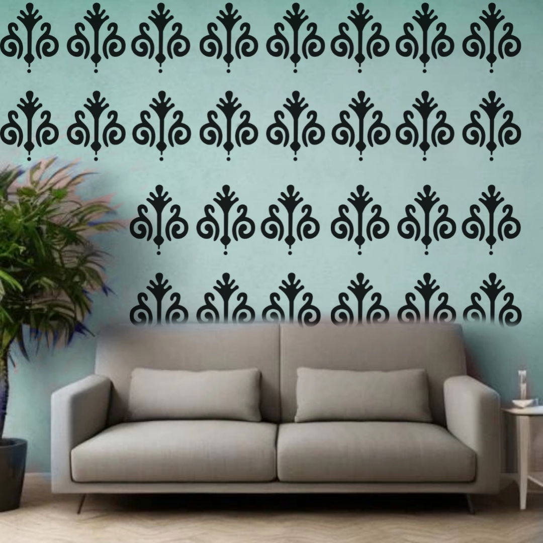 Elegant Spiral Design - Reusable Wall Art Stencil for DIY Crafts and Décor Image