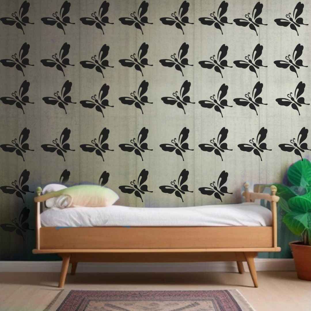 Vibrant Butterfly Vector Designs - Reusable Wall Art Stencil for DIY Crafts and Décor