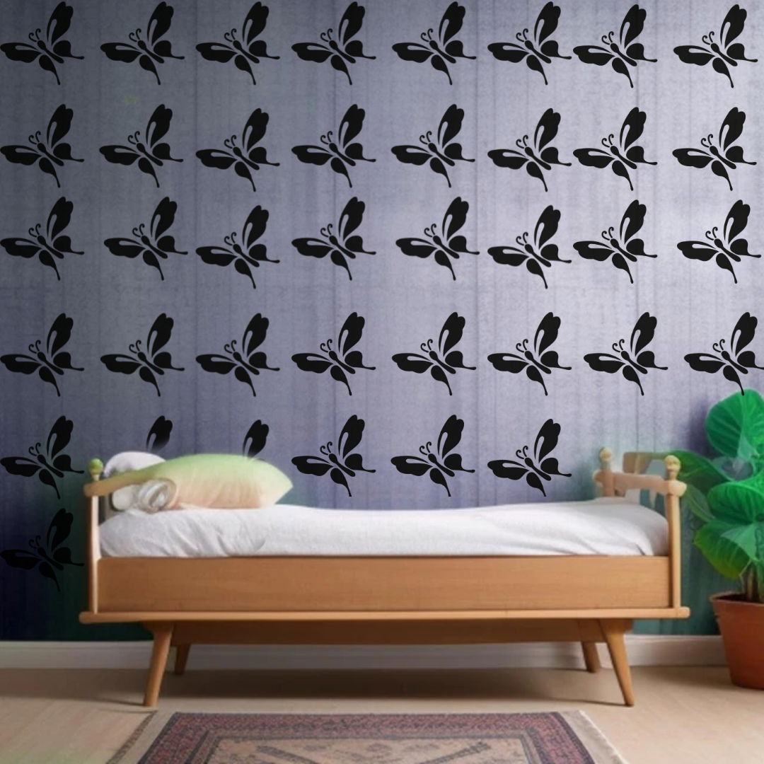 Vibrant Butterfly Vector Designs - Reusable Wall Art Stencil for DIY Crafts and Décor Image