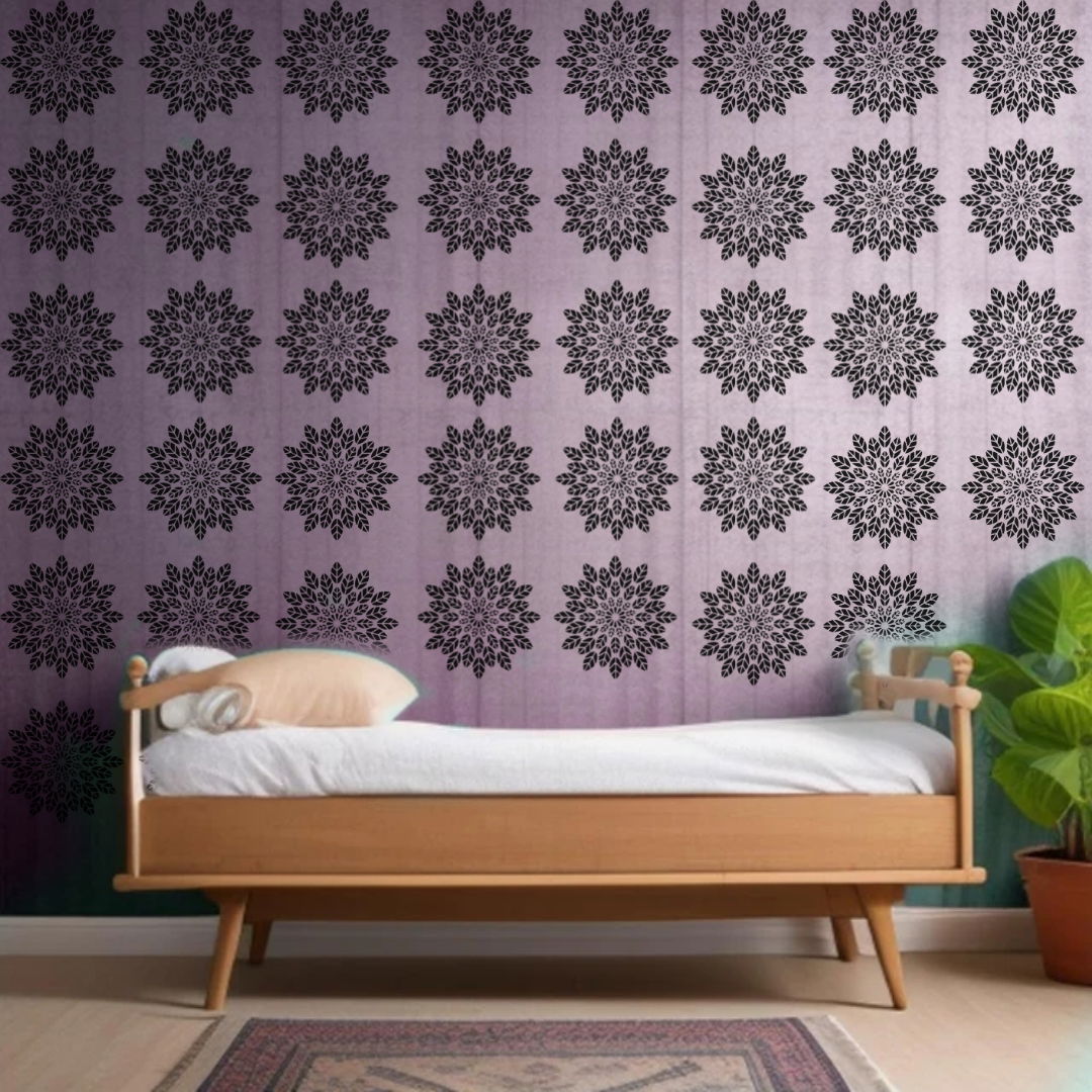 Leaf Mandala - Reusable Wall Art Stencil for DIY Crafts and Décor