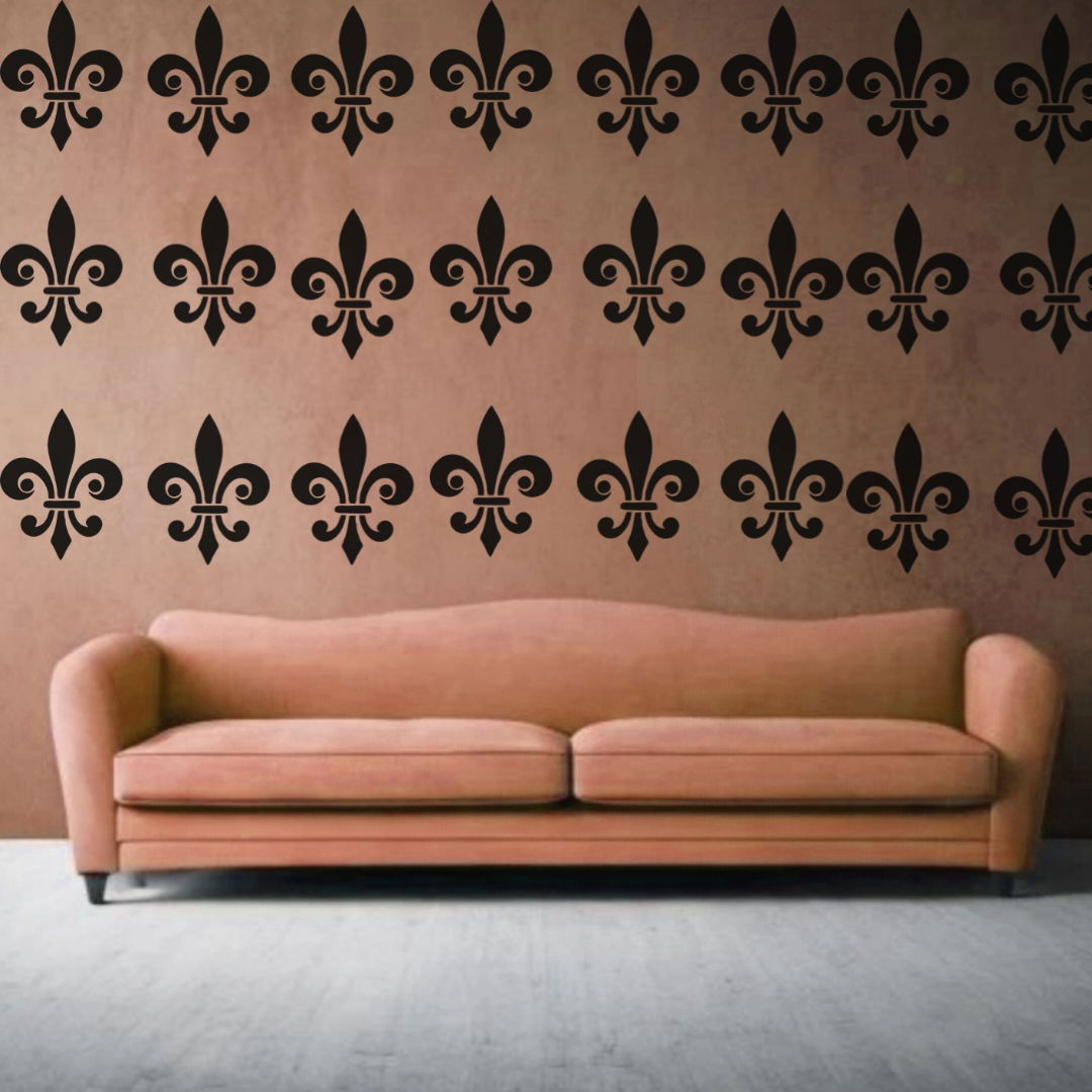 French Lily Fleur-de-lis - Reusable Wall Art Stencil for DIY Crafts and Décor