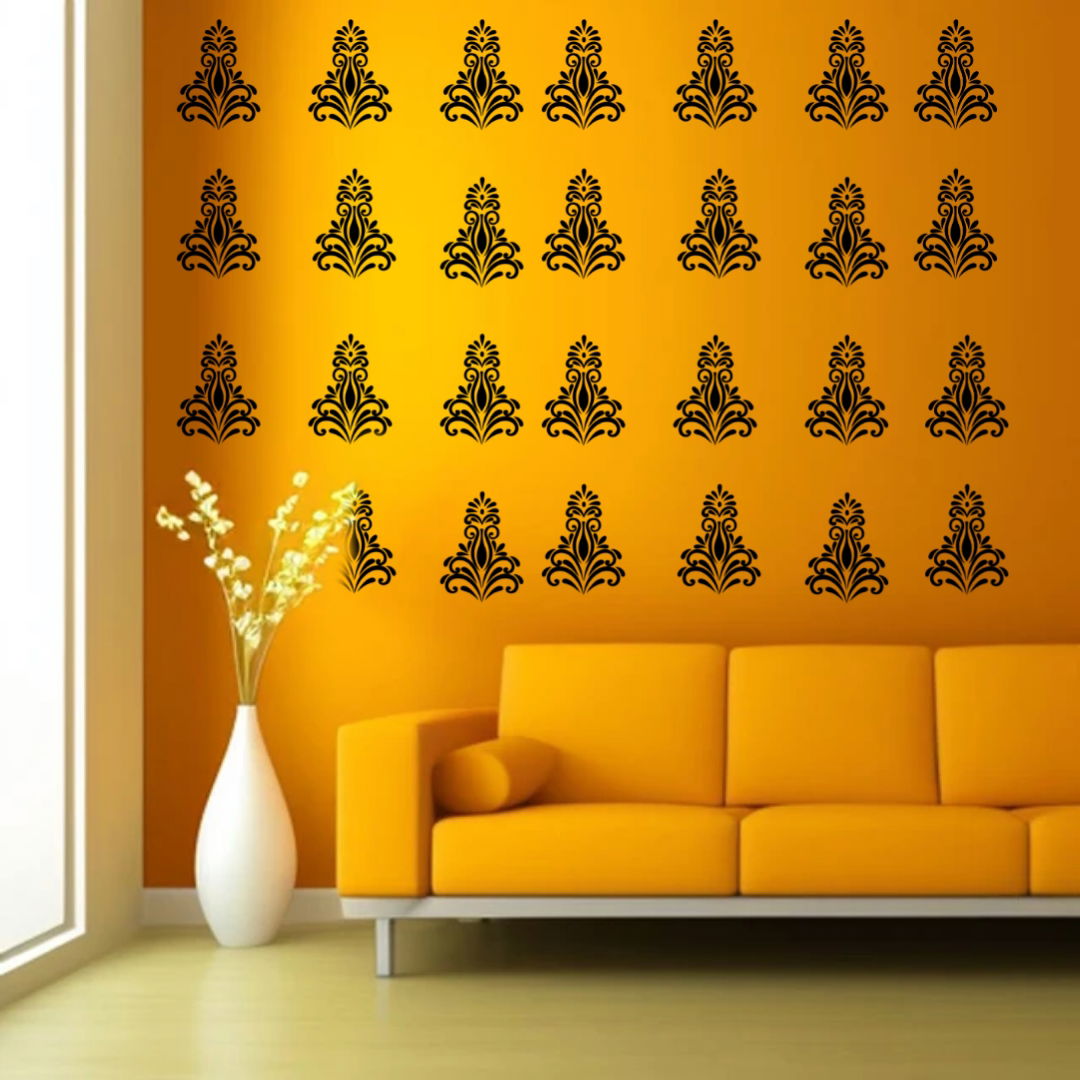 Customizable Floral -Reusable Wall Art Stencil for DIY Crafts and Décor Image