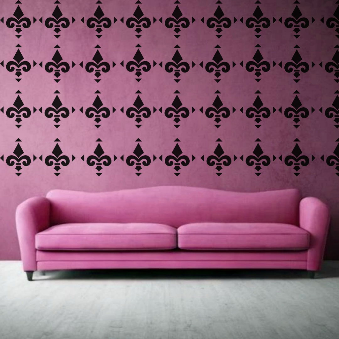 Fleur de Lis Elegance - Reusable Wall Art Stencil for DIY Crafts and Décor