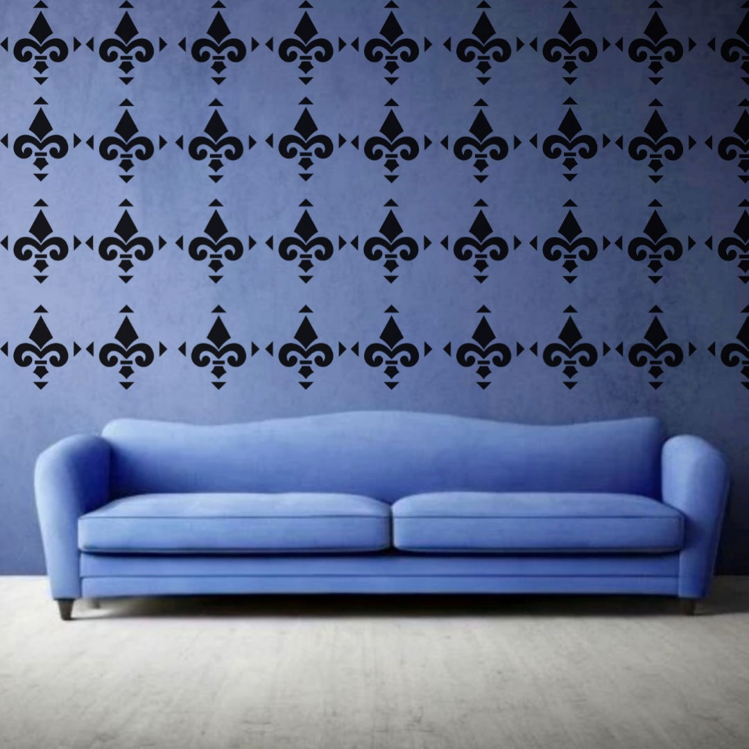 Fleur de Lis Elegance - Reusable Wall Art Stencil for DIY Crafts and Décor Image