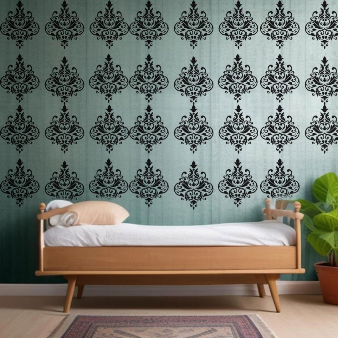 Curlicue Pattern - Reusable Wall Art Stencil for DIY Crafts and Décor Image
