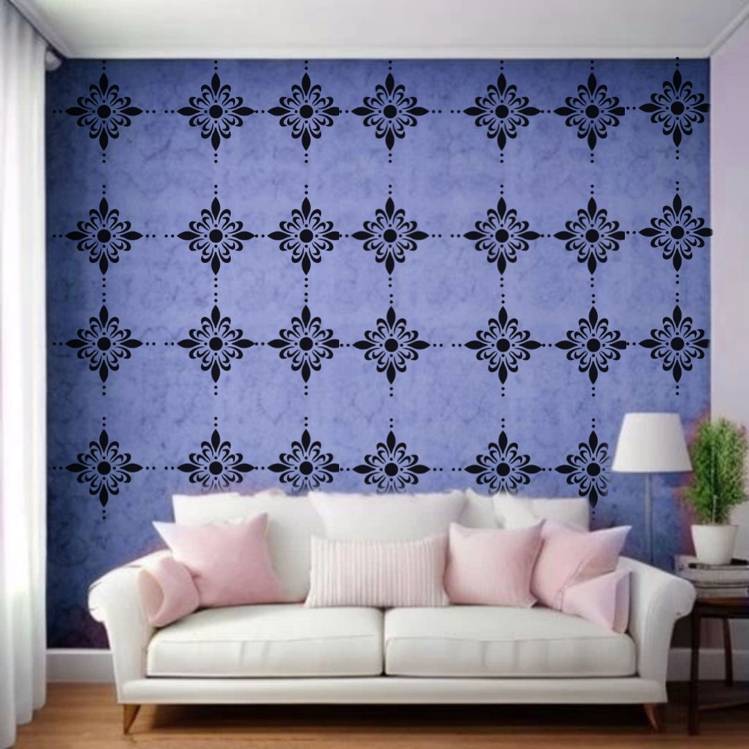 Eternal Bloom - Reusable Wall Art Stencil for DIY Crafts and Décor
