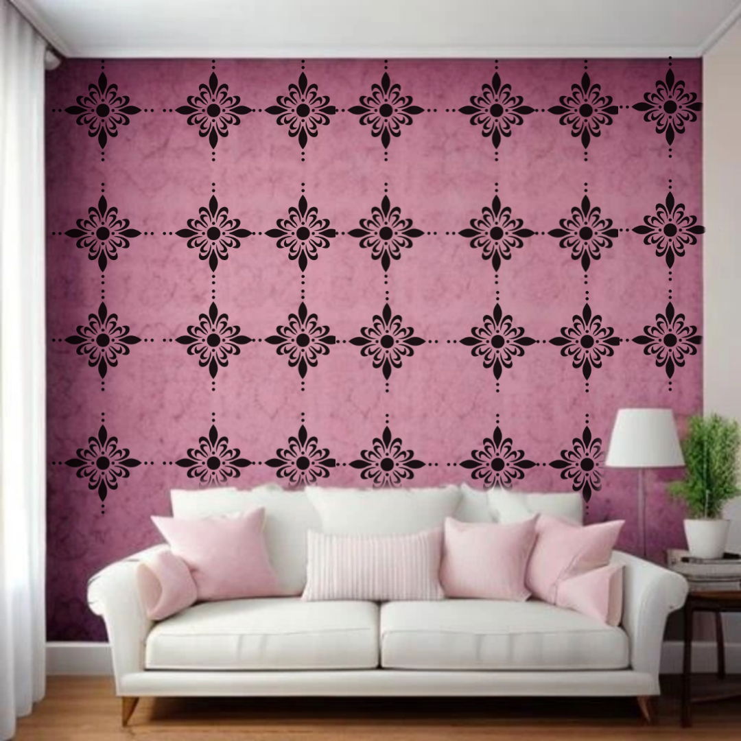 Eternal Bloom - Reusable Wall Art Stencil for DIY Crafts and Décor Image