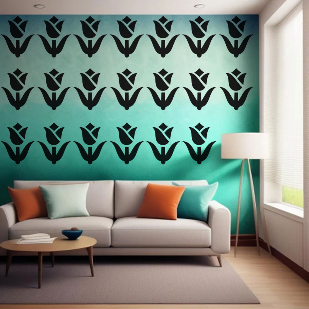 Tulip Essence Luxe - Reusable Wall Art Stencil for DIY Crafts and Décor