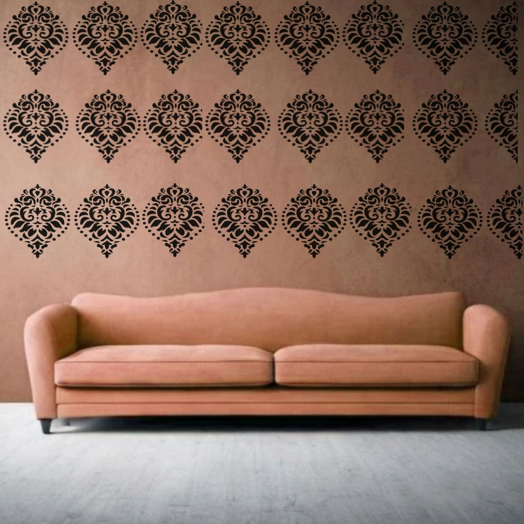Royal Grace Flourish - Reusable Wall Art Stencil for DIY Crafts and Décor