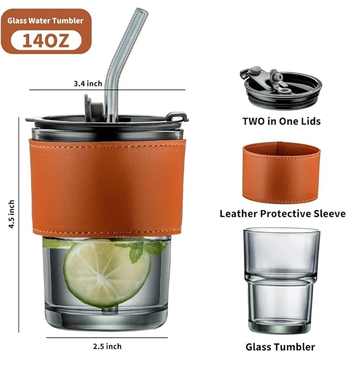 DKC Glass Tumblers 16 COFEE MUG