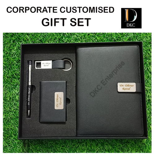 4 IN 1 FAUK LATHER DIARY SET SR 417 DIARY PEN KEYCHAIN CARD HOLDER Image
