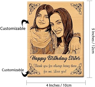  Engraved Rectangular Wooden plate 6*8.INCH Image