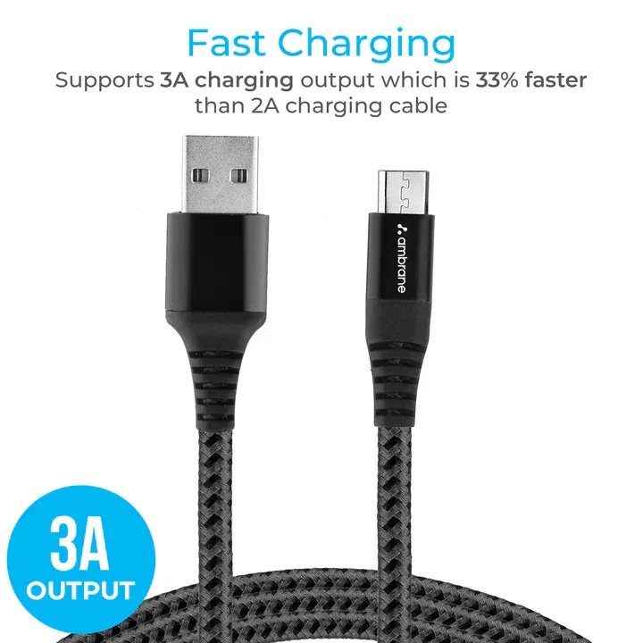 Ambrane BCM-15 MICRO USB BRAIDED CABLE  Image 