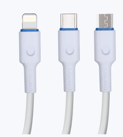 ZEBRONICS  high quality 3 in 1 cable (ZEB-UMLCC1201) Image 