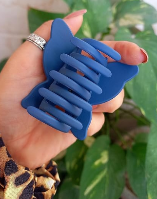 1 pc.Tia Thrifts  Butterfly Hair Cluture for Thick Hair Matte Finish Hair Claw Clips for Women & Girls, Multi color, Image 