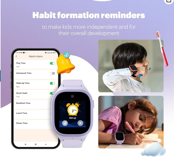 Noise Scout Kids Smartwatch with Assisted GPS Tracking, 4G Video & Voice Call, Safe Zone Alert, SOS Button, Habit Formation, in-Built Games, Buddy App for Parents (Twinkle Purple) Image 