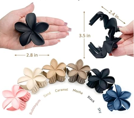 Tia's thrift Flower Hair Claw Clips Nonslip Matte Hair Clips for Women Thick Hair to Thin Hair Styling Accessories Cute Claw Clips Hair Clip Image 