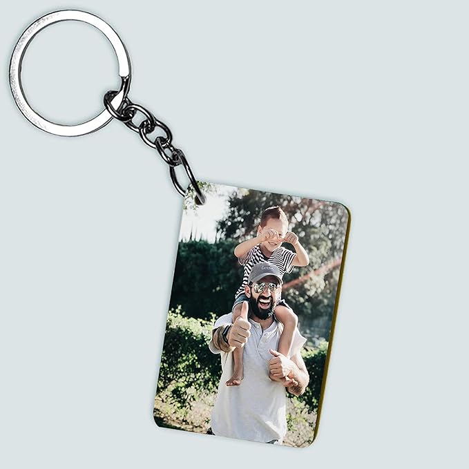 BWG- MDF Rectangle Keychain (set of 2) For Customized Photo Gift for home, bike, sooty, birthday photo of love, brand, Keychain Size 5cm x 5cm