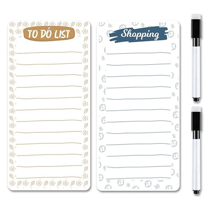 BWG- MDF Fridge Magnets TO DO LIST -SHOPPING LIST (Set of 2) MDF  || 3 X 3 Inch Image