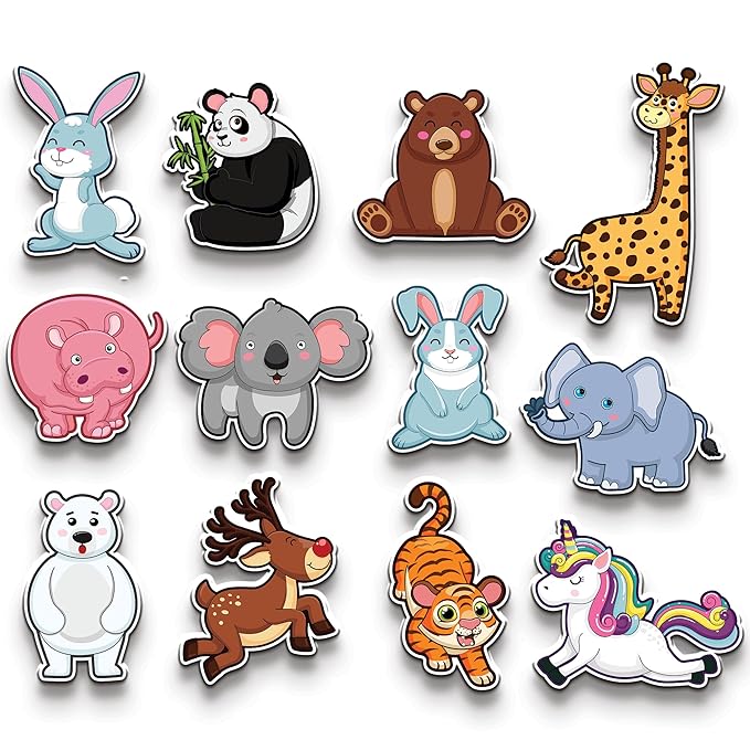 BWG- Fridge Magnets Refrigerator Stylish Set Cute Animal -Fruits-Vegetables Designs for Home, Kitchen and Office Decoration Multicolor (set of 10 Copy