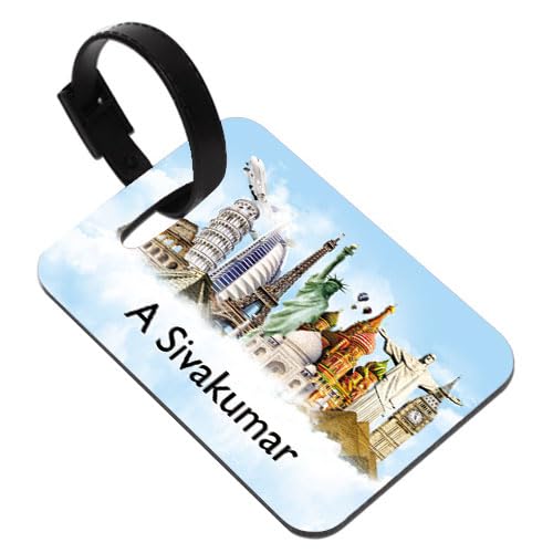 BWG - MDF Luggage Tag (set of 2) Personalized Custom Photo Customizable Tags Luggage Tag MDF Tag Travel Tag Bags Bags Tags for Men Women