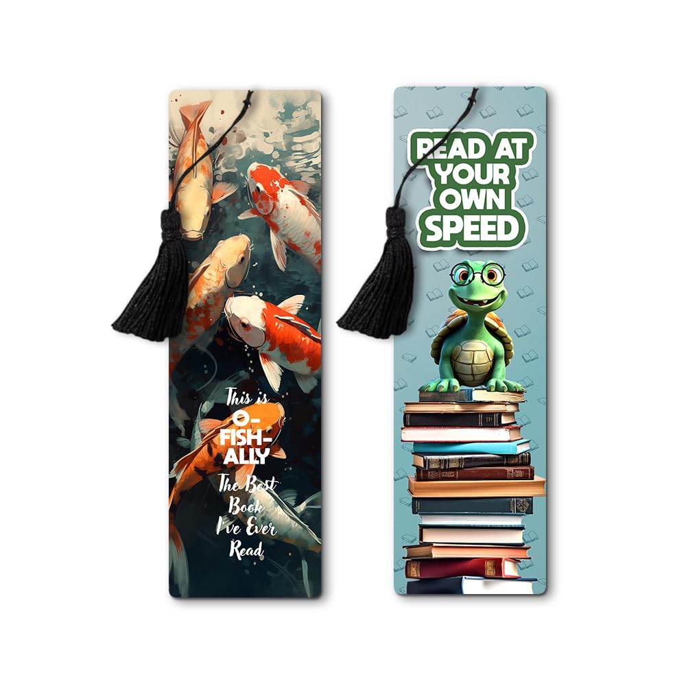 BWG - MDF Bookmarks Set of 2 - Specially Designed for Book, Arcand, Motivational Quote Book Reading Designs, Multi-Color Bookmark (4