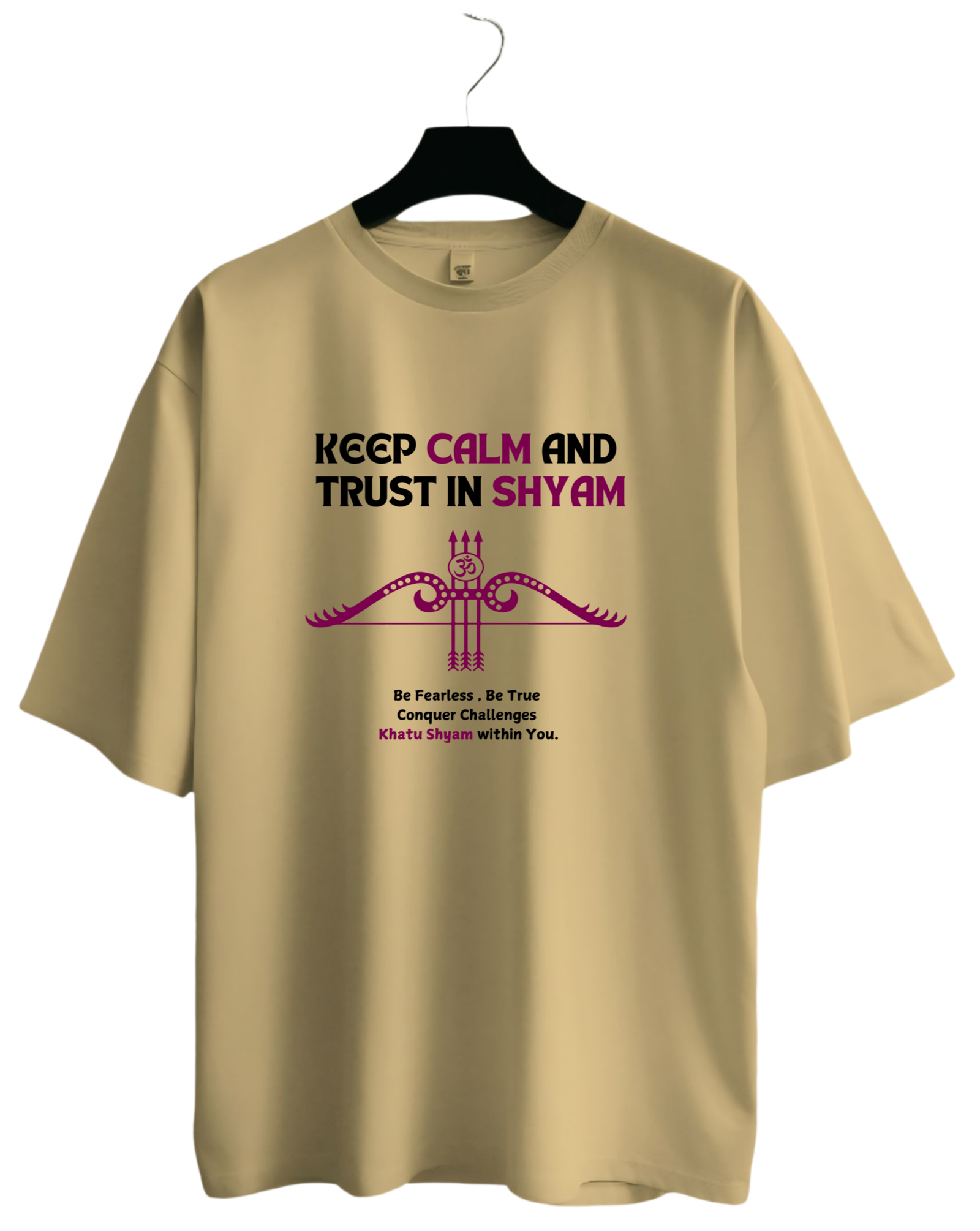 Shri Khatu Shyam Oversized T-Shirt | Kasturika Premium 100% Cotton T-Shirt  Image