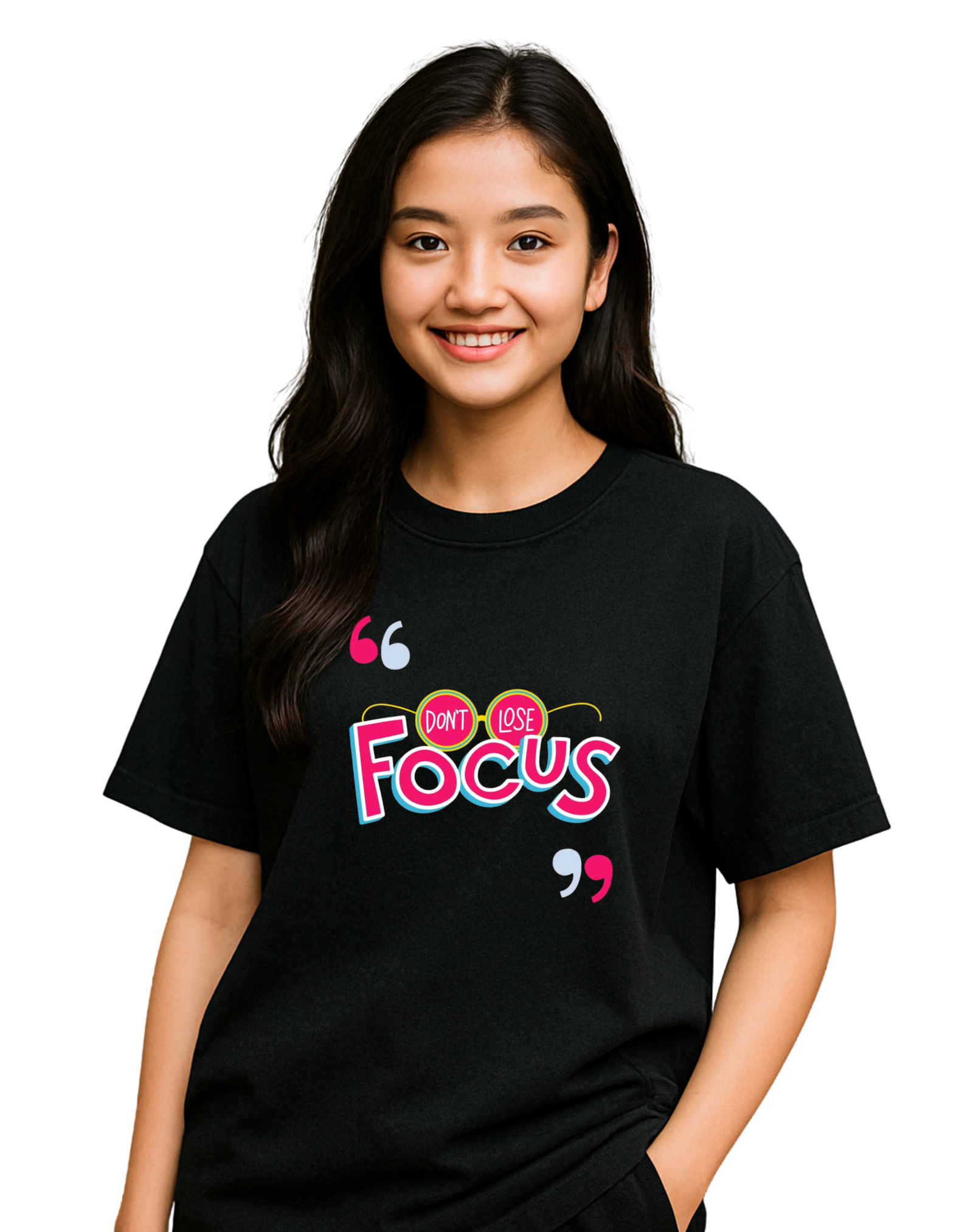Don't Lose Focus Oversized T-shirt for Unisex | Kasturika Premium 100% Cotton T-shirt  Image