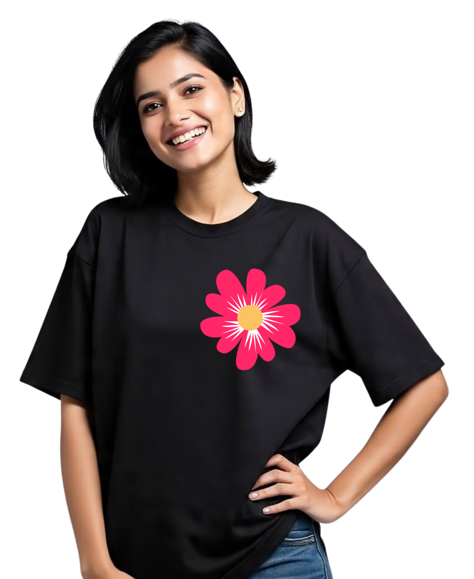 Kasturika Premium Flower Oversized T-shirt  | 100% Premium Cotton 