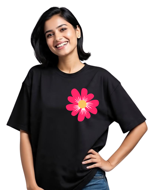 Kasturika Premium Flower Oversized T-shirt  | 100% Premium Cotton 