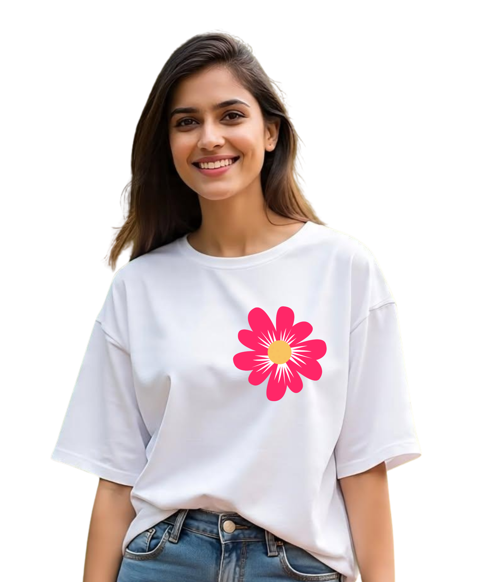 Kasturika Premium Flower Oversized T-shirt  | 100% Premium Cotton  Image