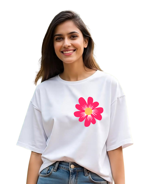 Kasturika Premium Flower Oversized T-shirt  | 100% Premium Cotton  Image