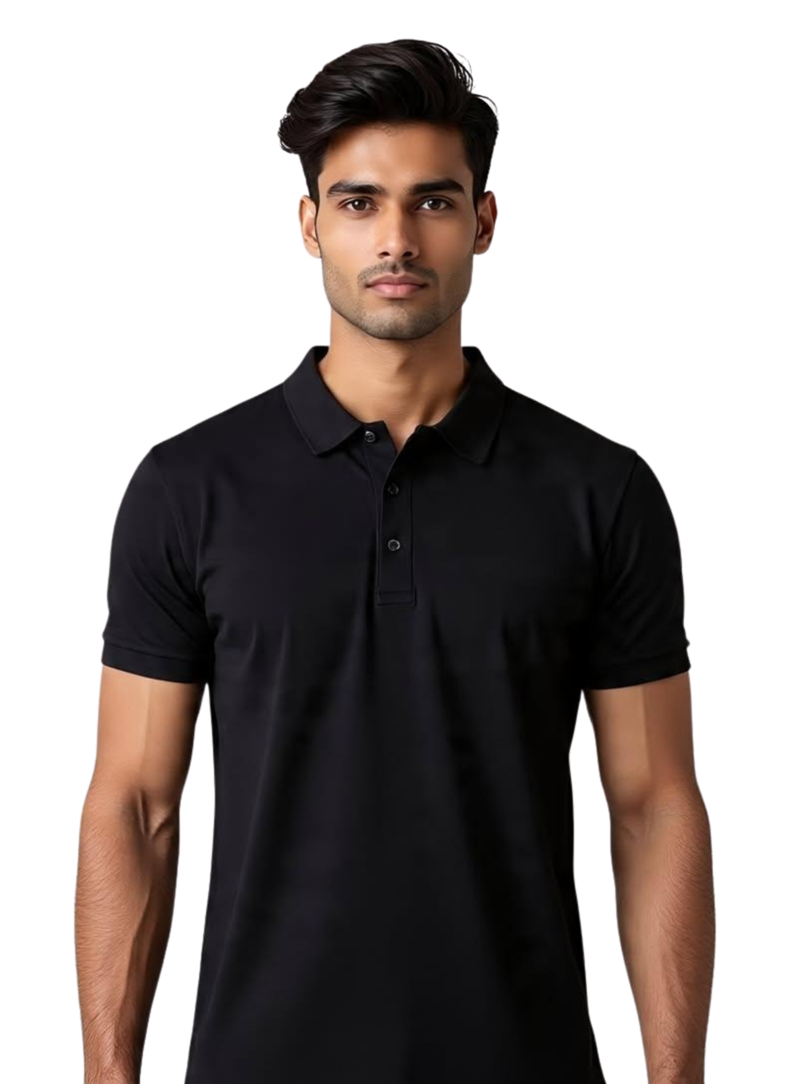 Black Polo T -Shirt | Kasturika Premium 100% Cotton matty fabric  Image