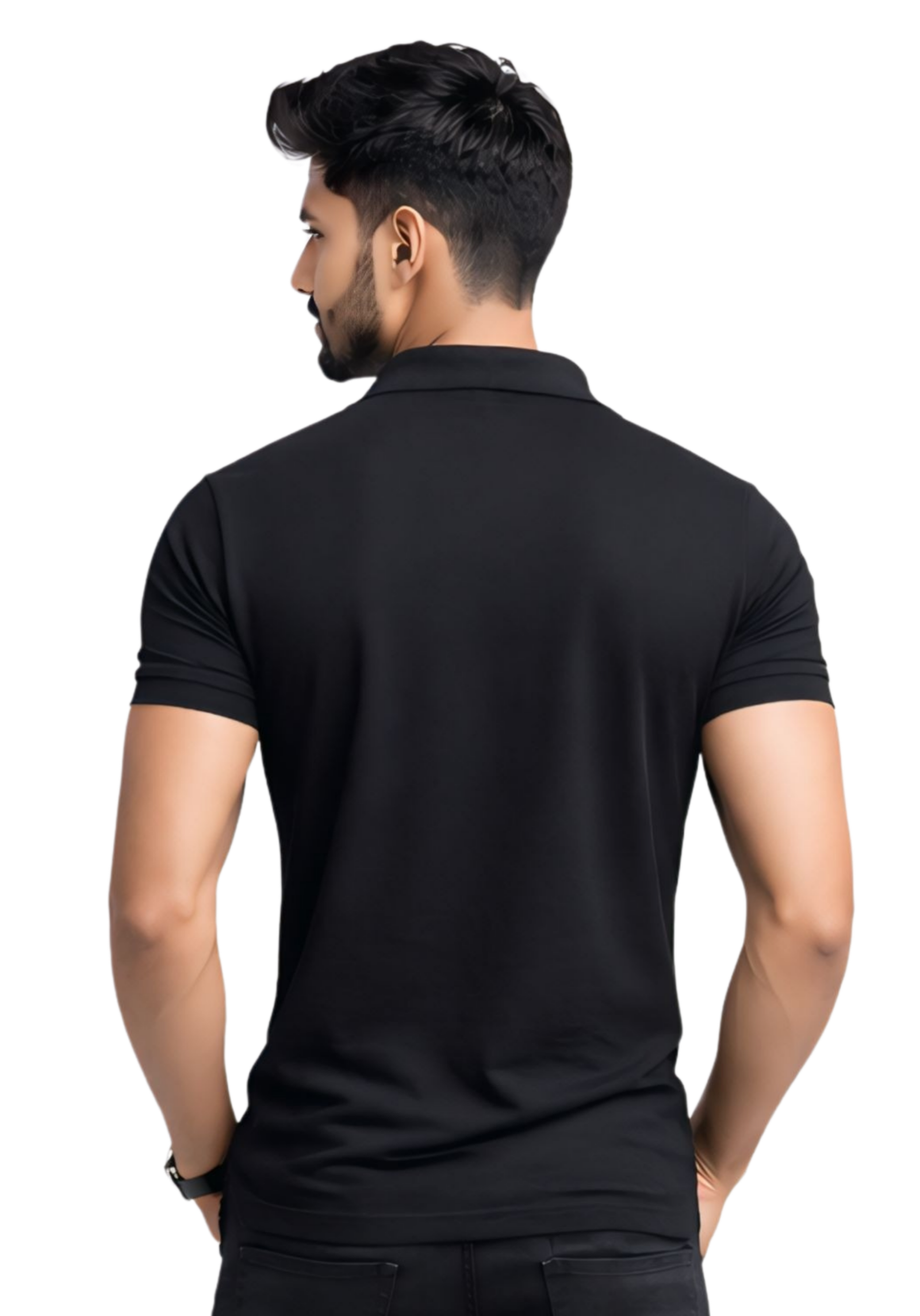 Kasturika Unisex Black Polo T-Shirt – Premium Matty Cotton  Image 