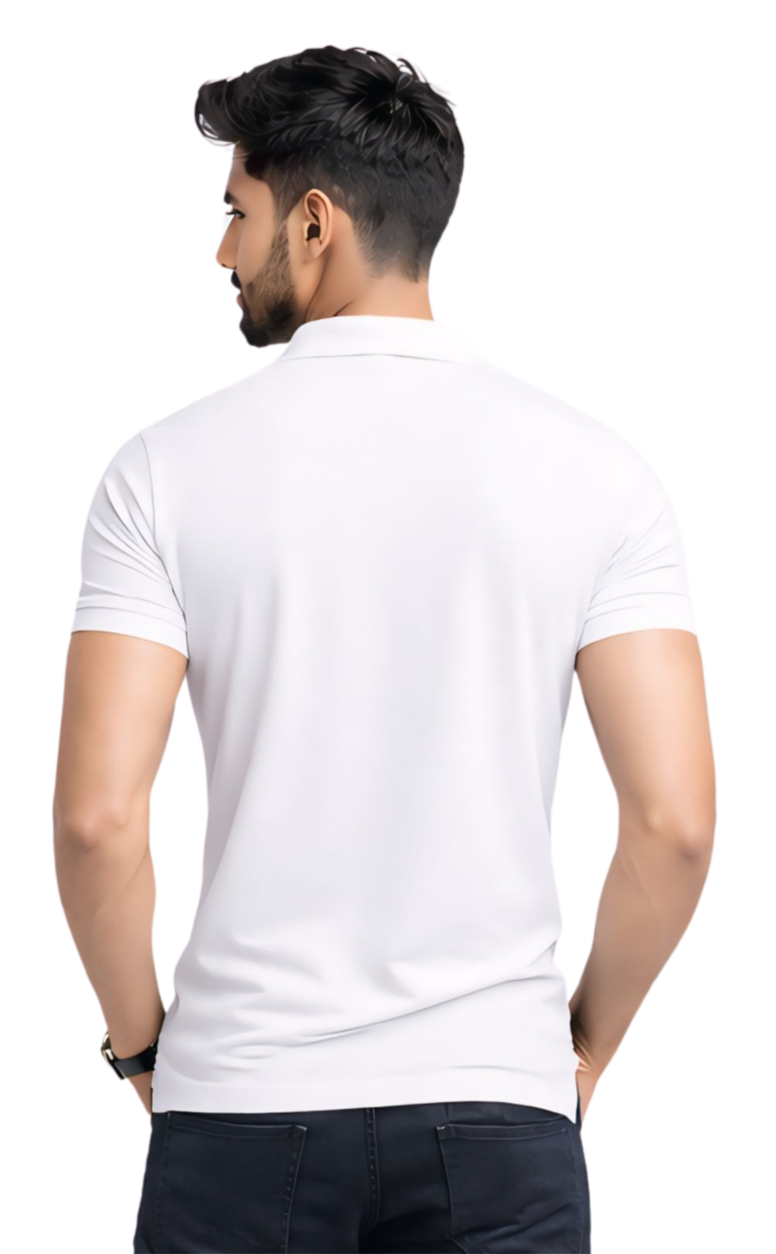 Kasturika Unisex White Polo T-Shirt – Premium 100 % Cotton Matty Fabric 