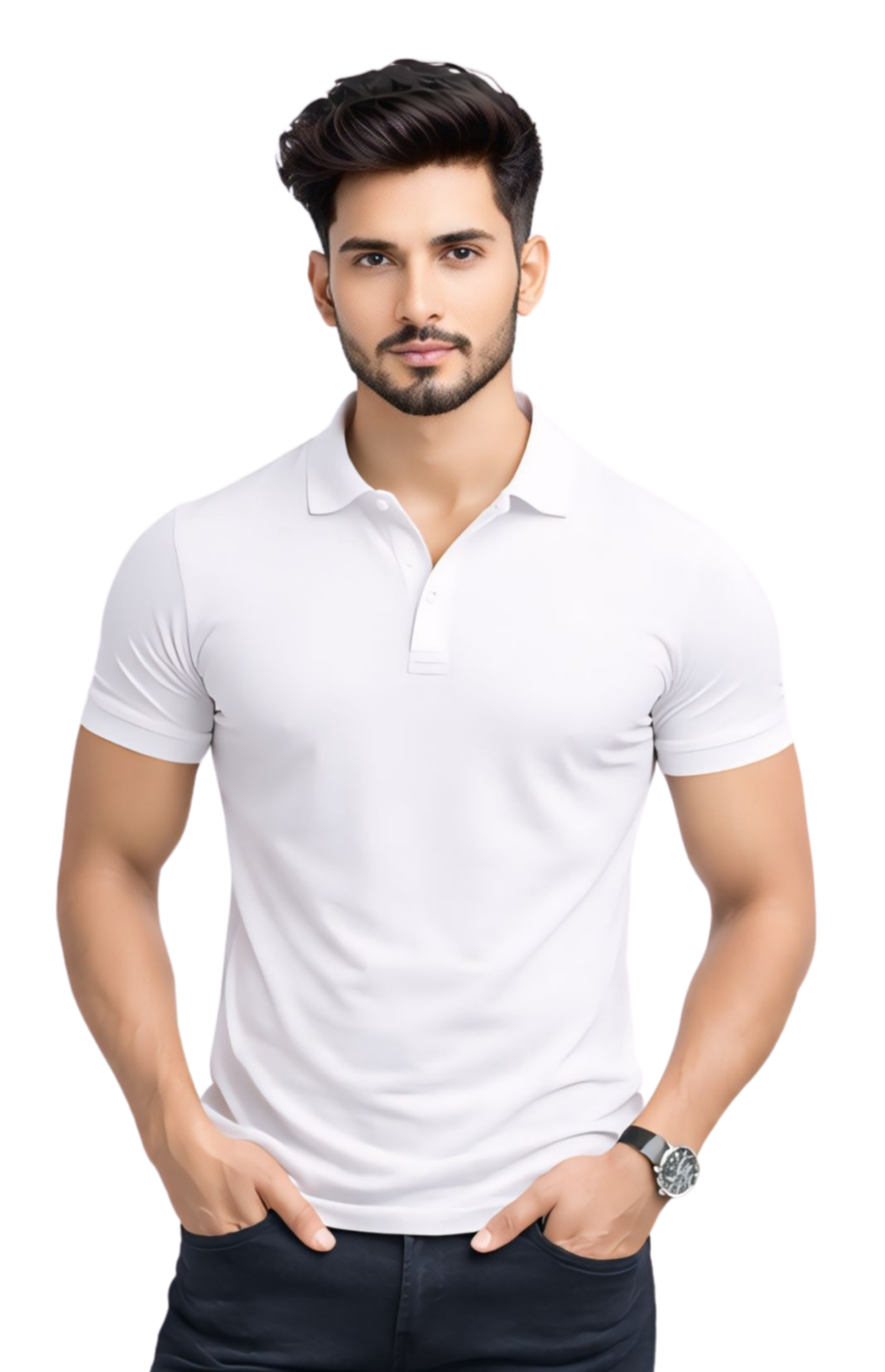 Kasturika Unisex White Polo T-Shirt – Premium 100 % Cotton Matty Fabric  Image