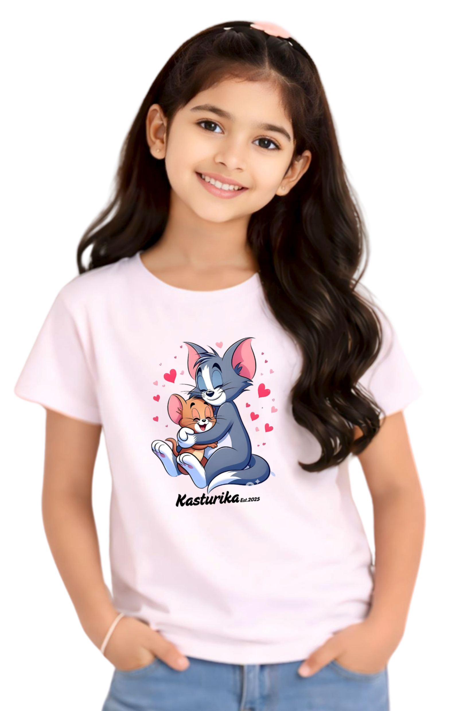 Kasturika Kids Cute Tom & Jerry Graphic Cotton T-Shirt  Image 
