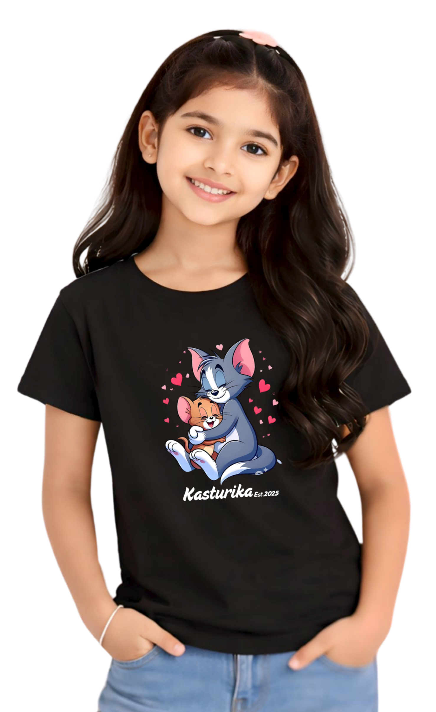 Kasturika Kids Cute Tom & Jerry Graphic Cotton T-Shirt  Image 