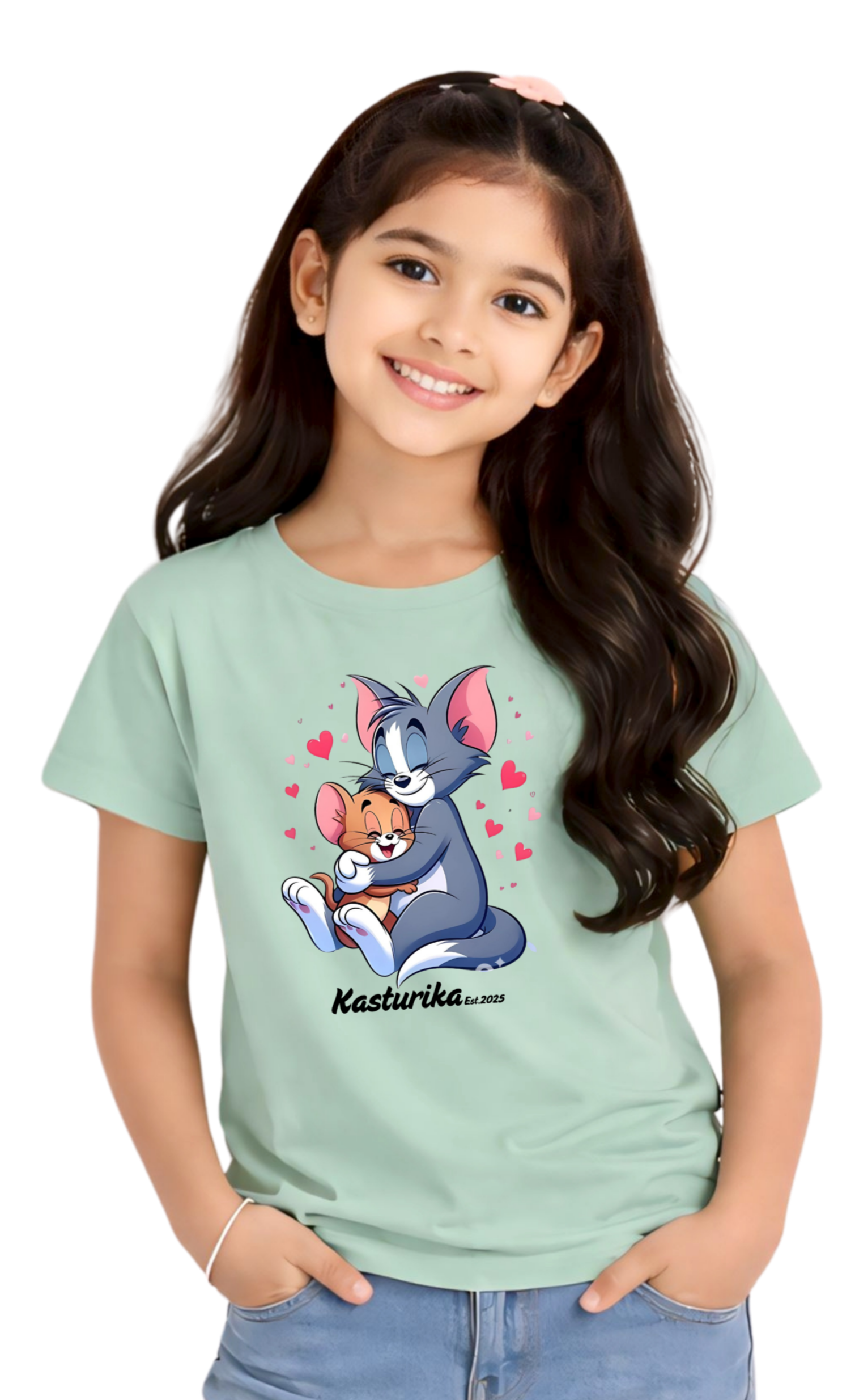 Kasturika Kids Cute Tom & Jerry Graphic Cotton T-Shirt  Image 