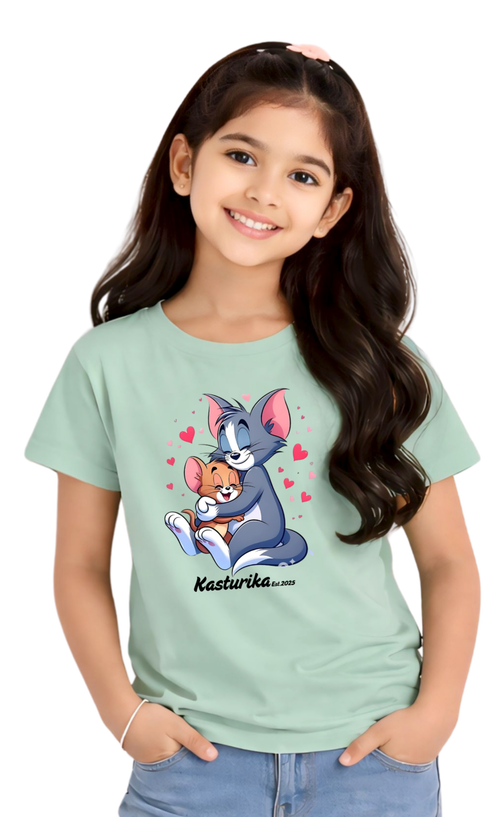 Kasturika Kids Cute Tom & Jerry Graphic Cotton T-Shirt 