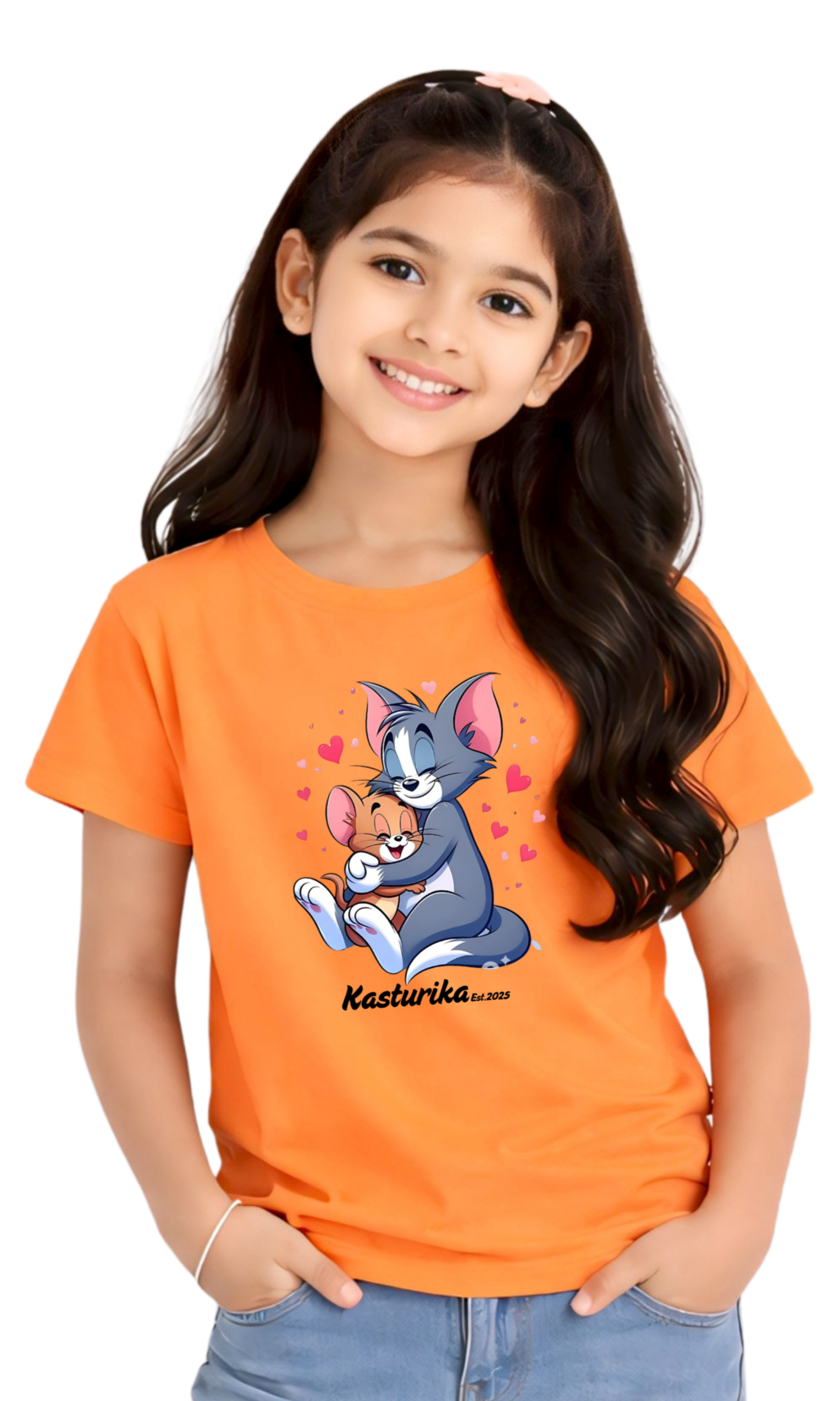 Kasturika Kids Cute Tom & Jerry Graphic Cotton T-Shirt  Image 