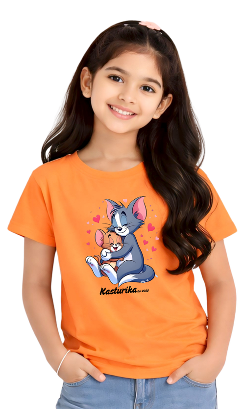 Kasturika Kids Cute Tom & Jerry Graphic Cotton T-Shirt  Image