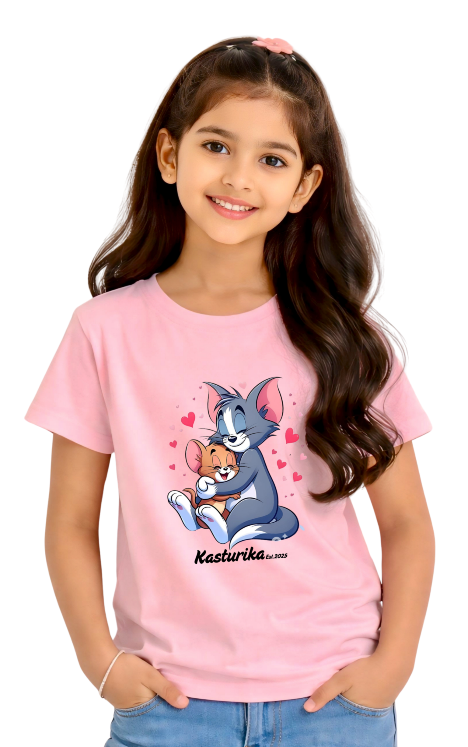 Kasturika Kids Cute Tom & Jerry Graphic Cotton T-Shirt  Image 