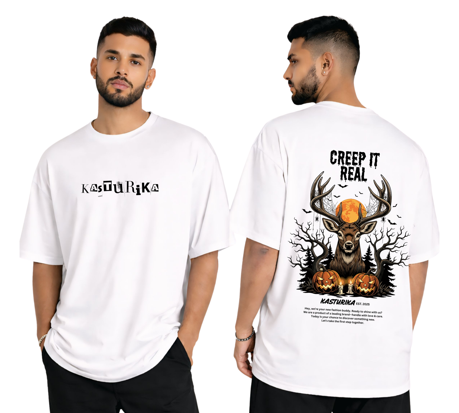 Kasturika “Creep It Real” Graphic Oversized T-Shirt – 100% Premium Cotton T-Shirt  Image 