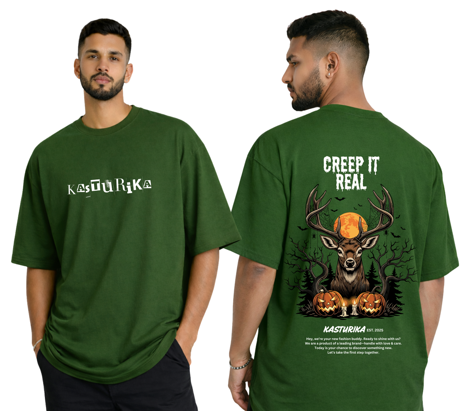 Kasturika “Creep It Real” Graphic Oversized T-Shirt – 100% Premium Cotton T-Shirt  Image 