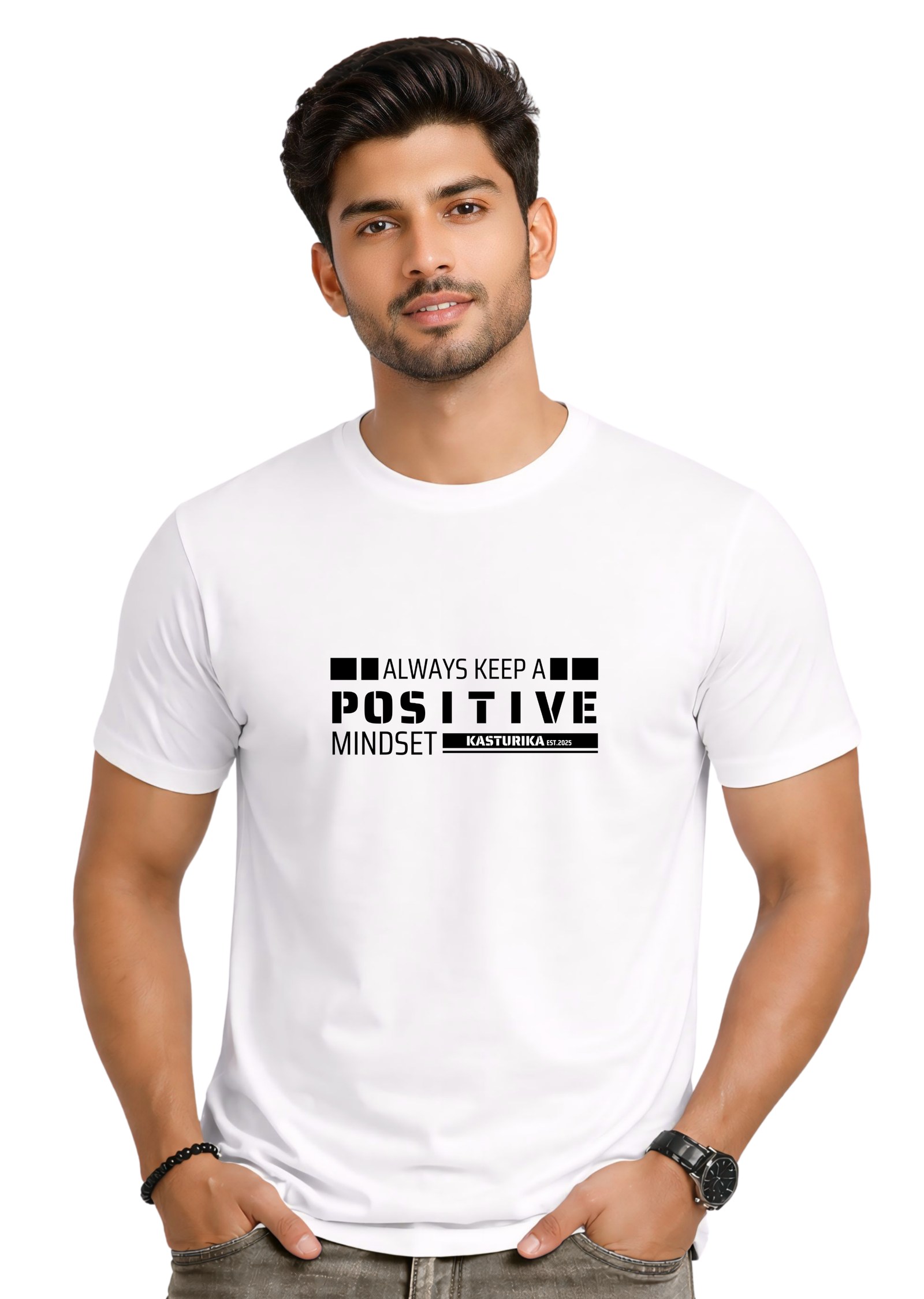 Kasturika “Positive Mindset” Unisex Regular Fit T-Shirt  | Premium 100% Cotton T-Shirt Image 