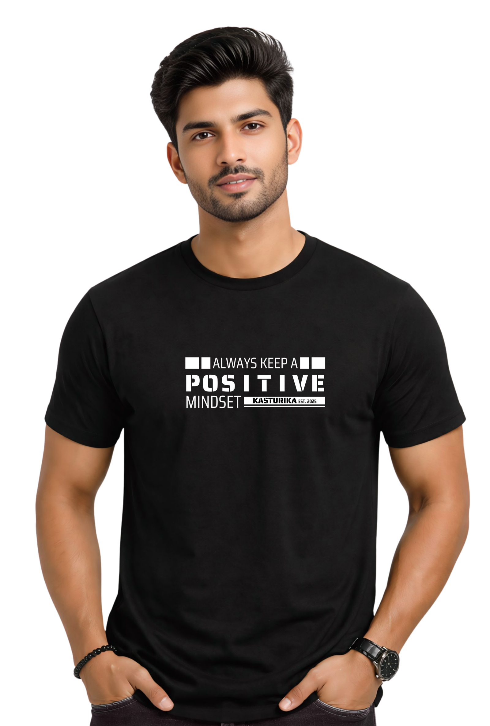 Kasturika “Positive Mindset” Unisex Regular Fit T-Shirt  | Premium 100% Cotton T-Shirt Image 