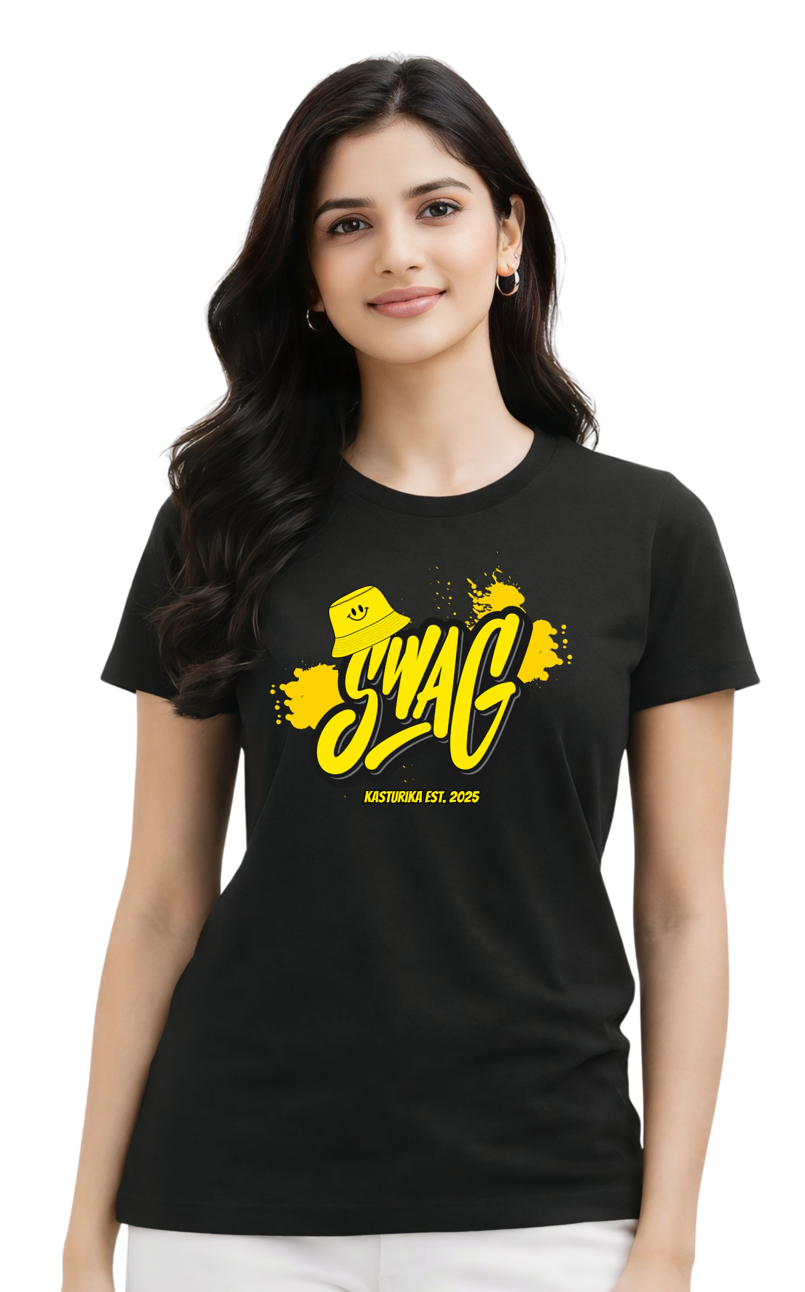 Kasturika “SWAG” Graphic Printed Regular T-Shirt for Men & Women | Premium Cotton Tee Image 